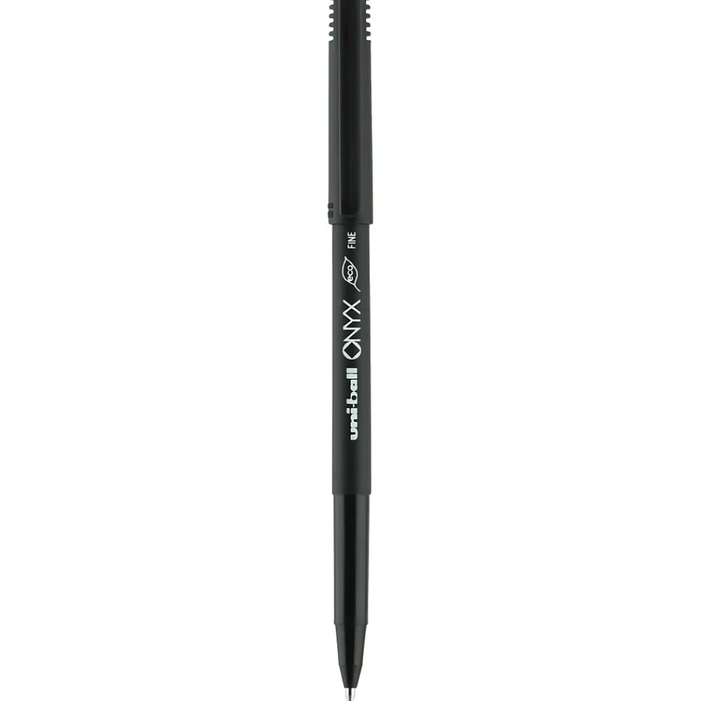 Pens|uni-ball uniball Onyx Rollerball Pens, Fine Point, 0.7mm, Black Ink, Dozen (60143)