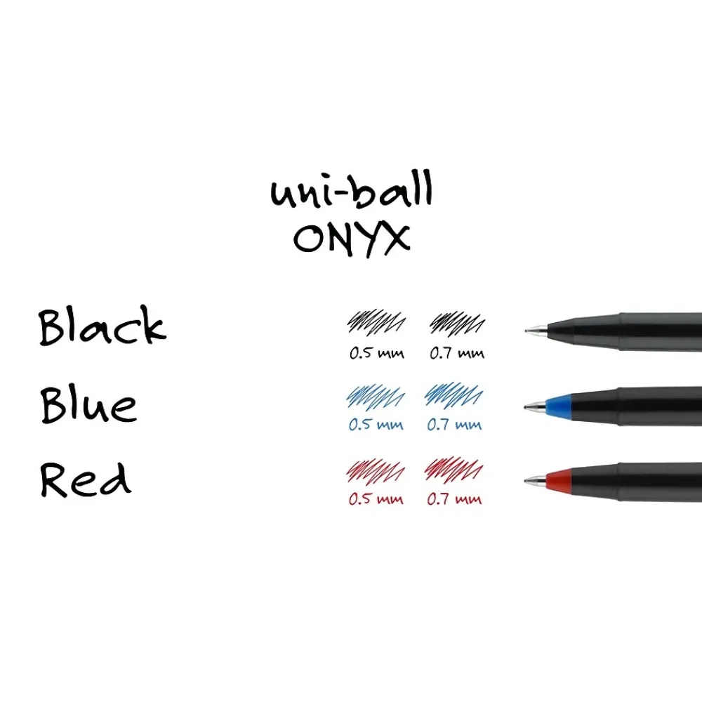 Pens|uni-ball uniball Onyx Rollerball Pen, Fine Point, 0.7mm, Red Ink, Dozen (60144)