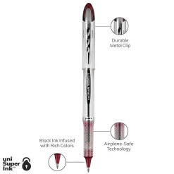 Pens|uni-ball uniball Vision Elite BLX Rollerball Pens, Bold Point, 0.8mm, Assorted Colors, 5/pk (1832404)