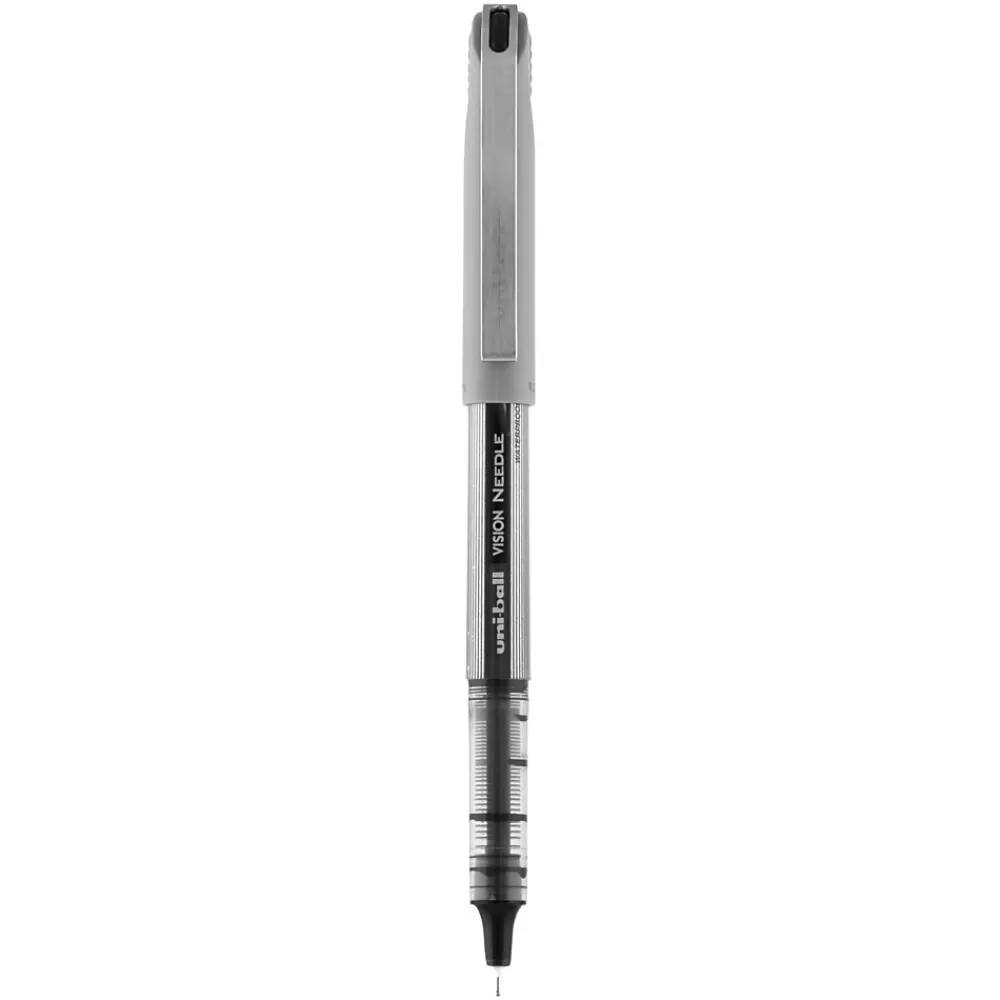 Pens|uni-ball uniball Vision Needle Rollerball Pens, Fine Point, 0.7mm, Black Ink, Dozen (1734903)