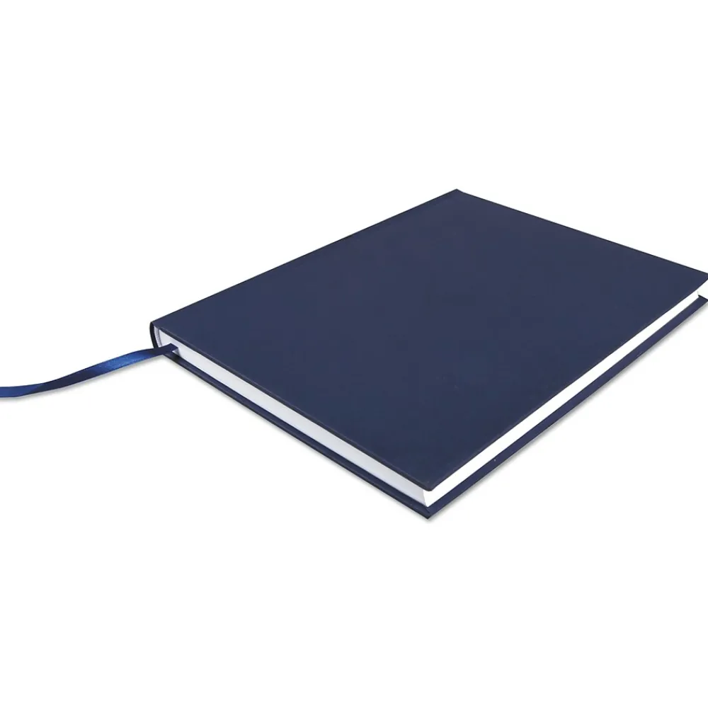 Subject Notebooks|Universal Casebound Hardcover Notebook, Dark Blue Linen, 1-Subjects, 10 1/4 x 7 5/8, Each (66352)