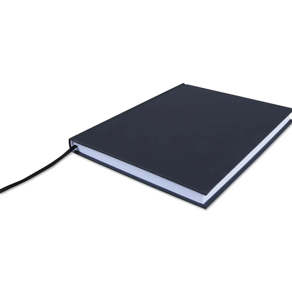 Subject Notebooks|Universal Casebound Hardcover Notebook, Black Linen, 1-Subjects, 10 1/4 x 7 5/8, Each (66353)