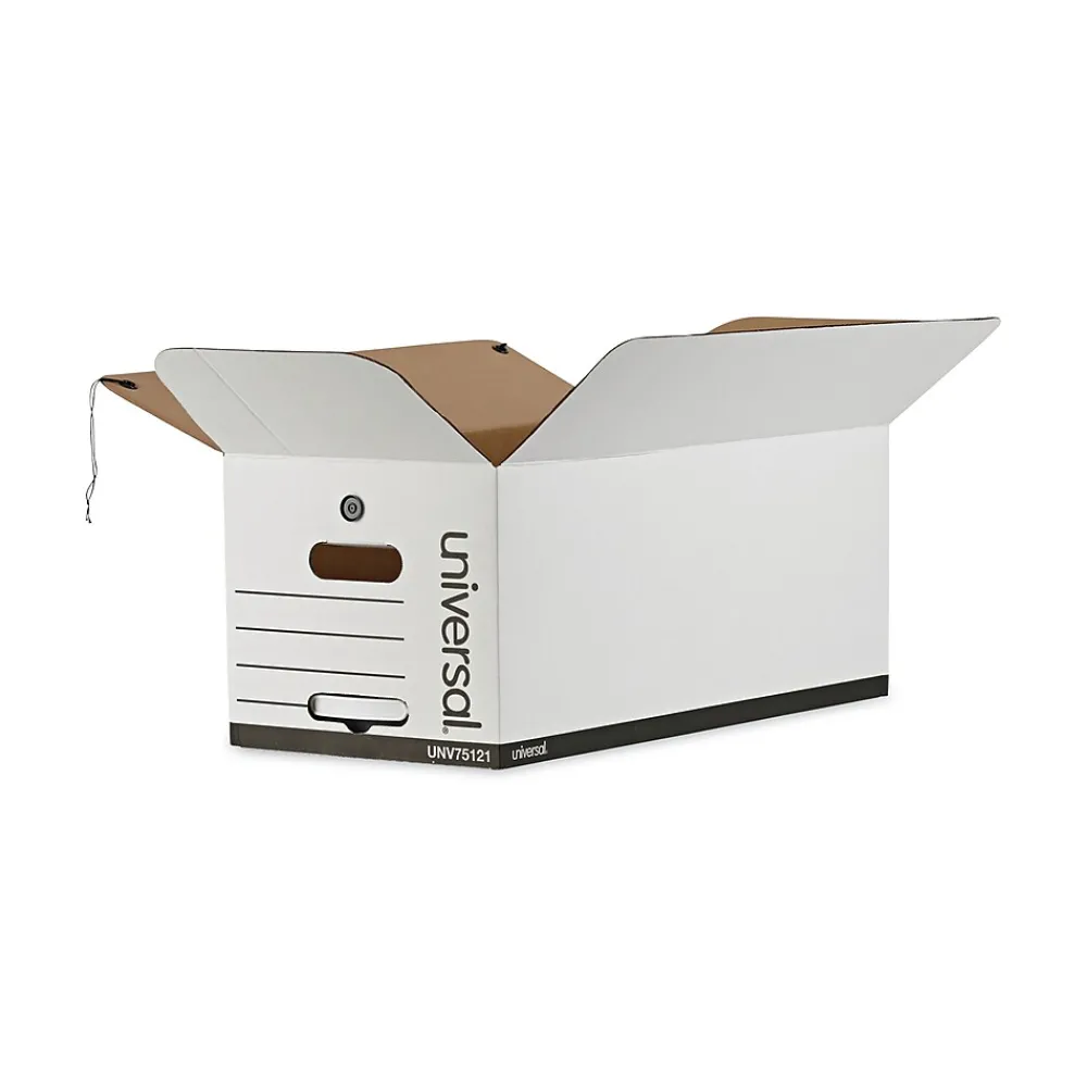 File Storage|Universal Corrugated Boxes, Letter Size, White, 12/Carton (UNV75121)