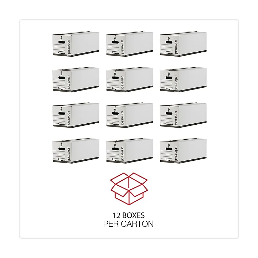 File Storage|Universal Corrugated Boxes, Letter Size, White, 12/Carton (UNV75121)