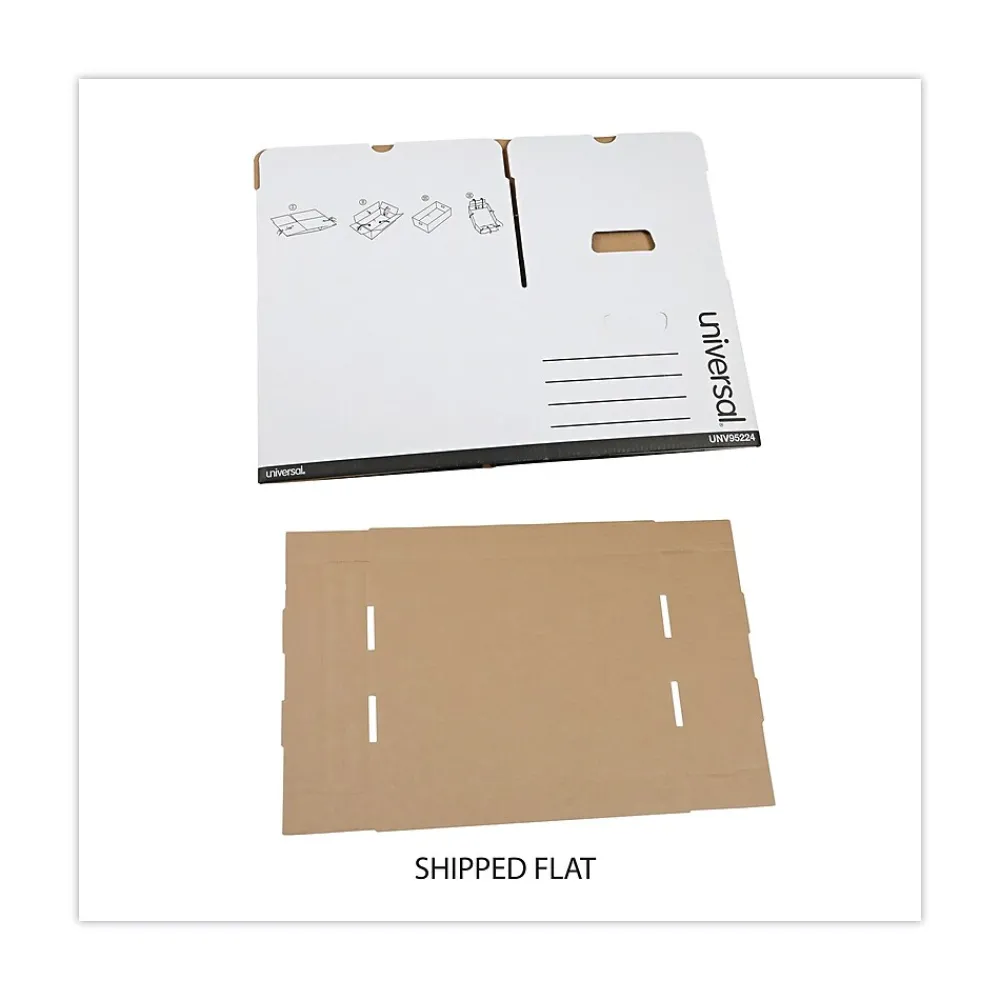 File Storage|Universal Corrugated Boxes, Letter/Legal Size, White, 12/Carton (UNV95224)