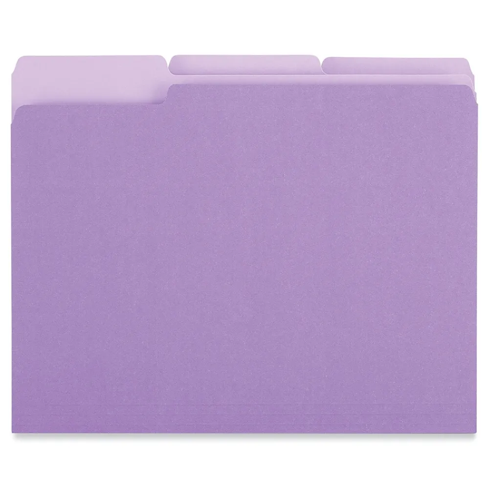 File Folders|Universal File Folder, Letter Size, Violet, 100/Box (UNV12305)