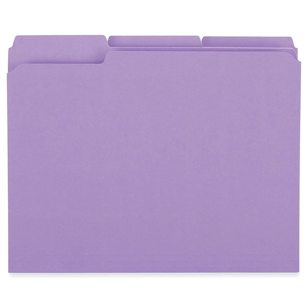 File Folders|Universal File Folder, Letter Size, Violet, 100/Box (UNV16165)