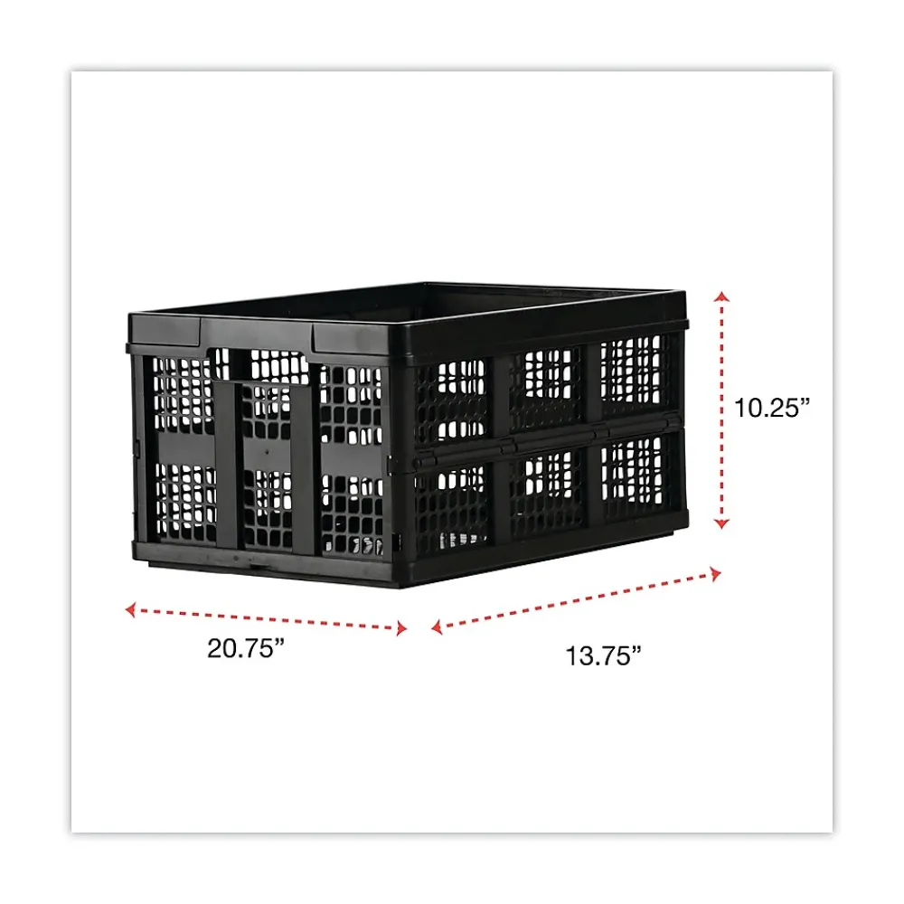 File Storage|Universal Filing/Storage Tote, Black, 10 1/4"H x 20 3/4"W x 13 3/4"D