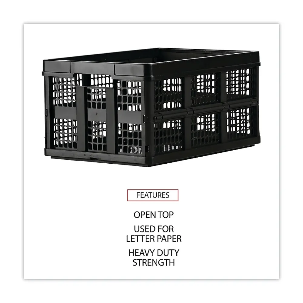 File Storage|Universal Filing/Storage Tote, Black, 10 1/4"H x 20 3/4"W x 13 3/4"D