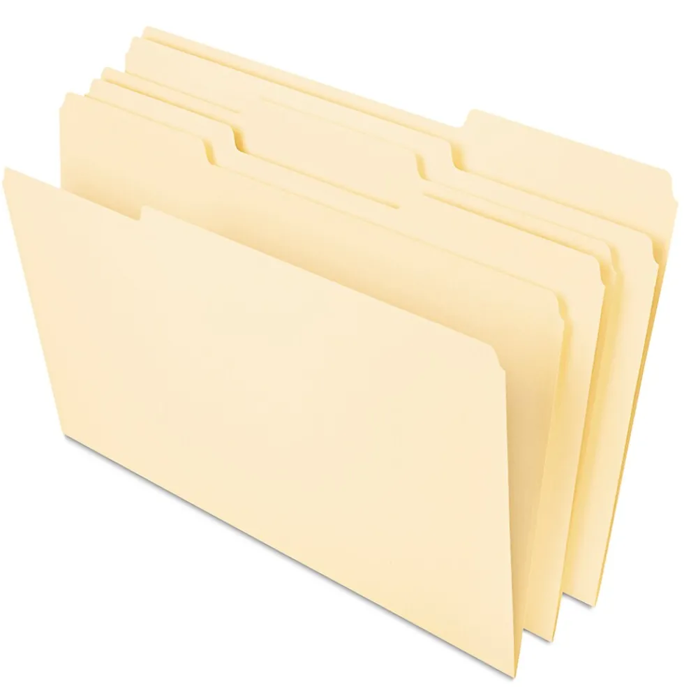 File Folders|Universal Heavy Duty File Folders, 1/3 Cut One-Ply Top Tab, Letter, Manila, 50/pack