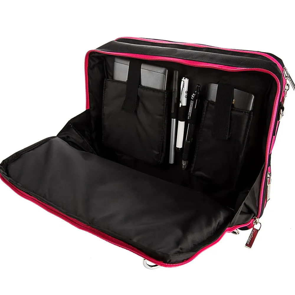 Laptop Bags|Vangoddy 15.6" Nylon Water Resistant Laptop Bag, Black/Pink (0609465467115)