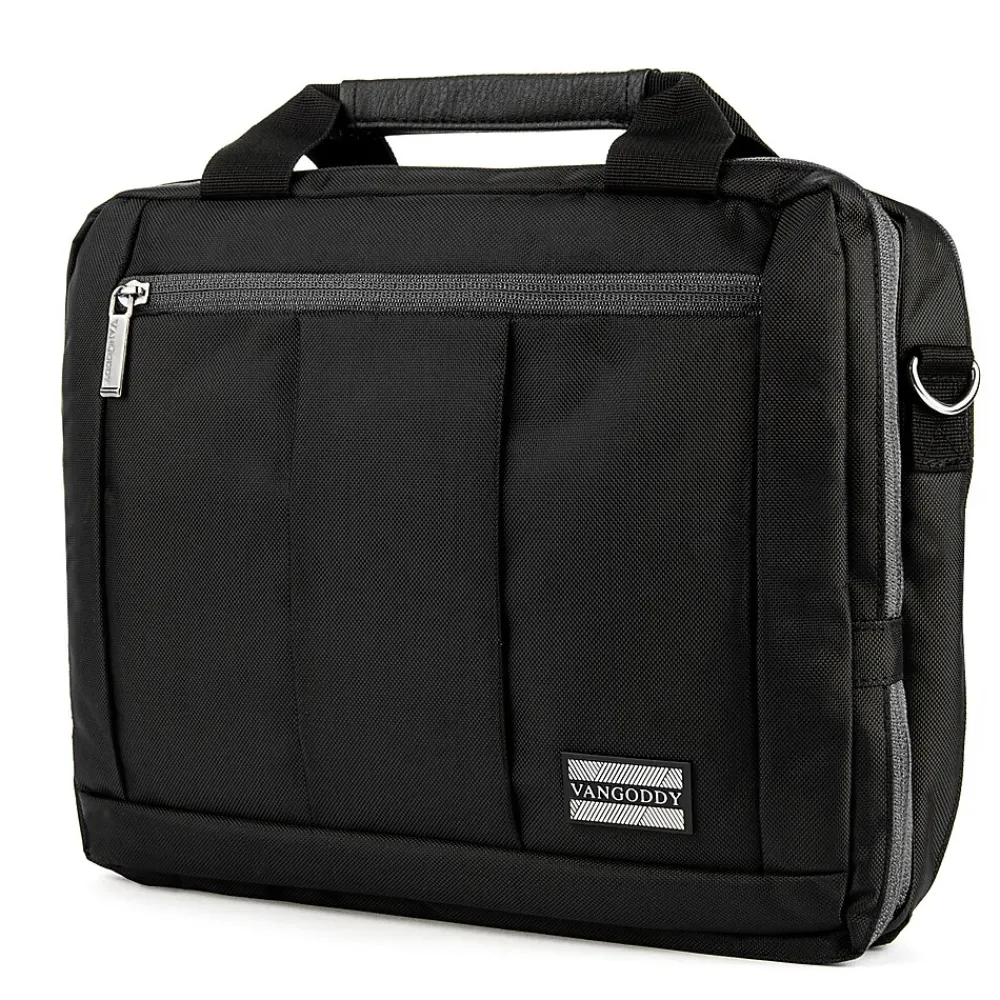 Laptop Bags|Vangoddy 15.6" Nylon Water Resistant Laptop Bag, Black (0609465467108)