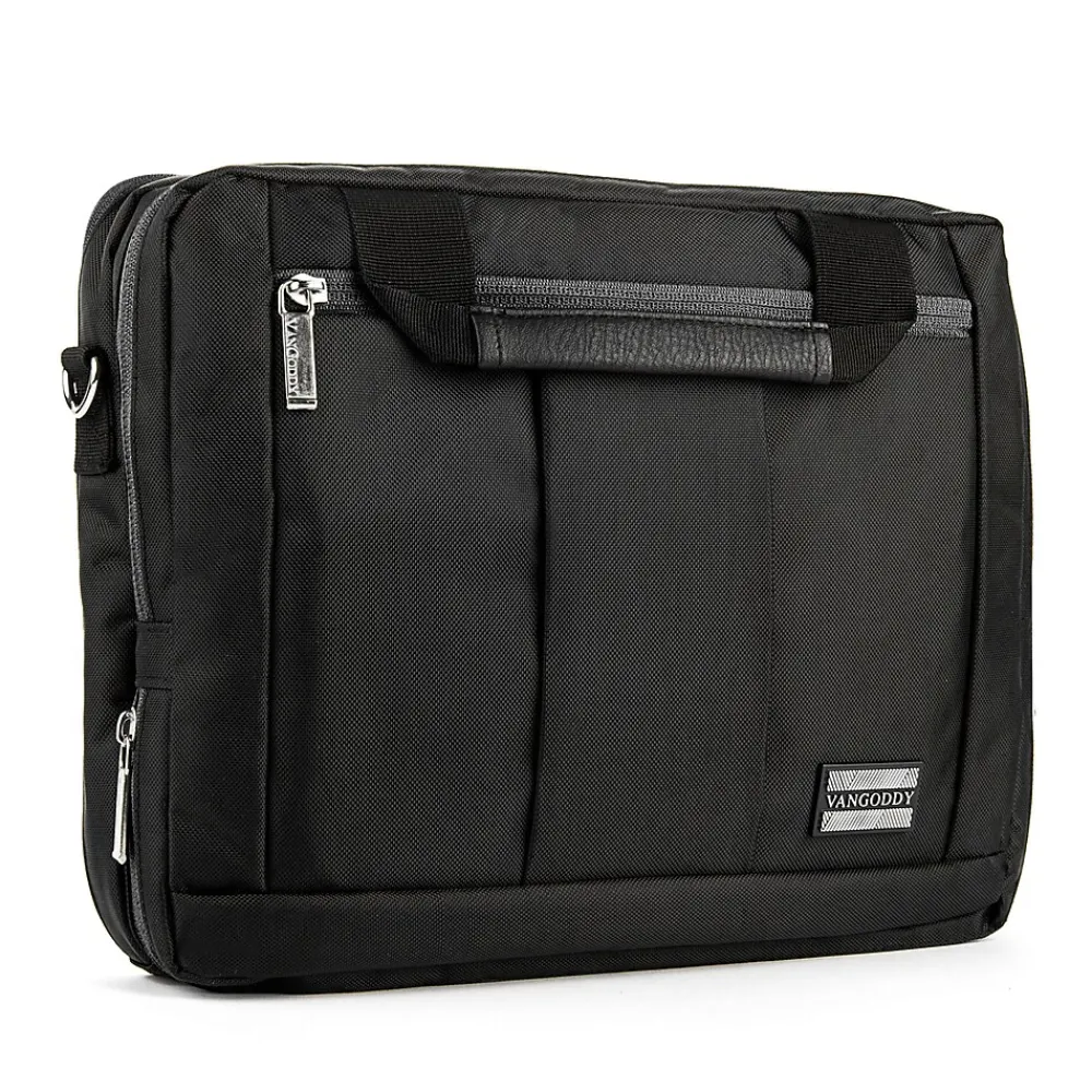 Laptop Bags|Vangoddy 15.6" Nylon Water Resistant Laptop Bag, Black (0609465467108)
