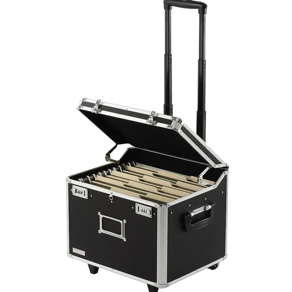 File Storage|Vaultz Aluminum Locking Mobile File Chest, Letter/Legal, Black (VZ00635)