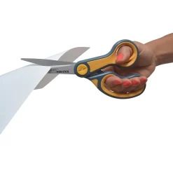 Scissors|Westcott Titanium Bonded 8" Stainless Steel Multi-Purpose/Heavy Duty Scissor, Pointed Tip, Gray/Yellow, 2/Pack (16550)