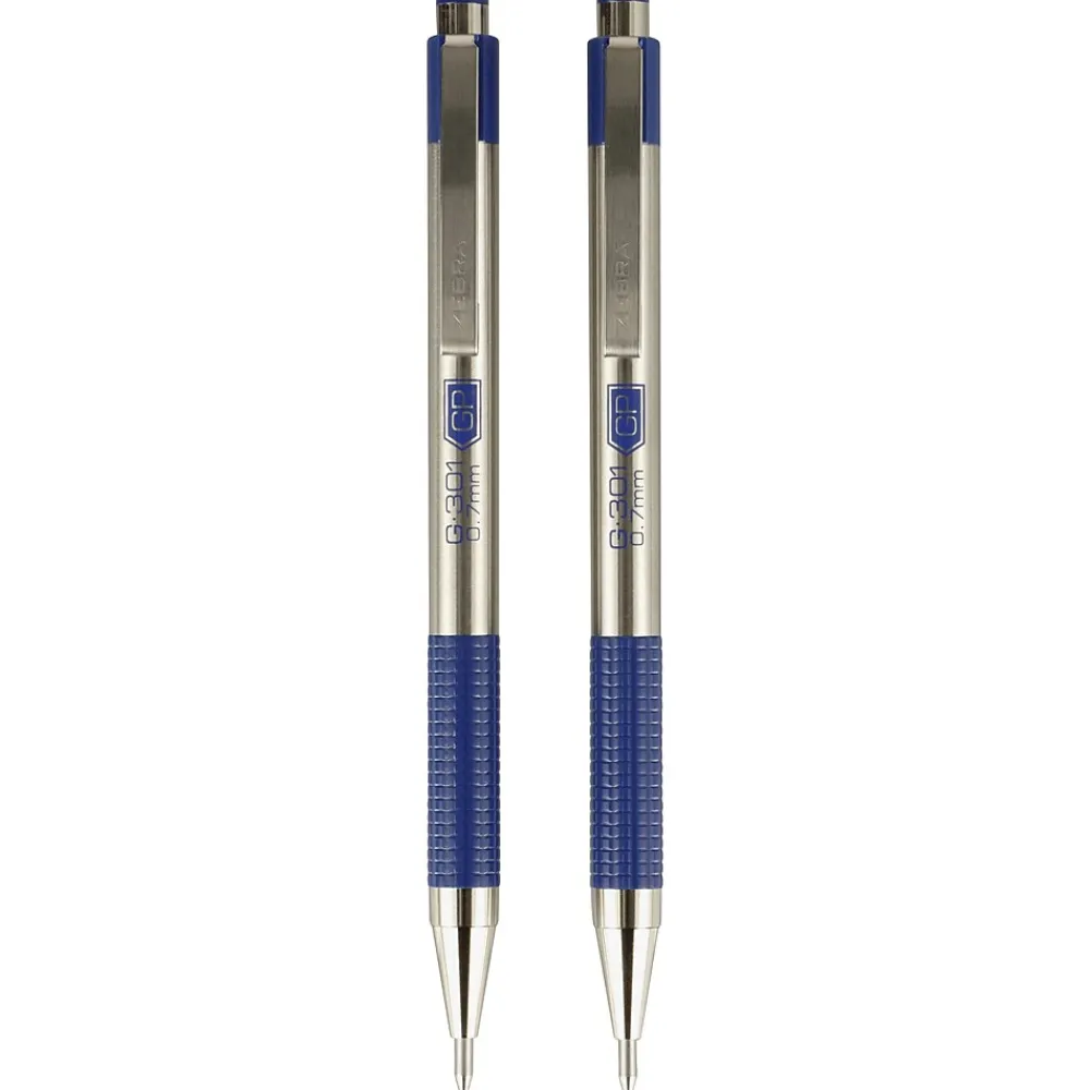 Pens|Zebra G-301 Retractable Gel Pen, Medium Point, 0.7mm, Blue Ink, 2 Pack (41322)