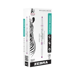 Highlighters|Zebra MILDLINER Double-Ended Creative Highlighter, Chisel/Bullet Tip, Magenta, 6/Pack (78270R)