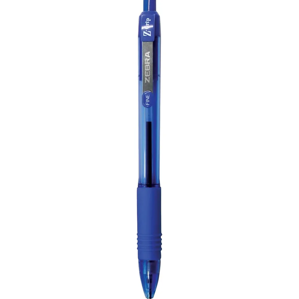 Pens|Zebra Z-Grip Retractable Ballpoint Pen, Fine Point, 0.7mm, Blue Ink, Dozen (23920)